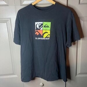 quiksilver shirt size XL slim fit surfwear black skater grunge